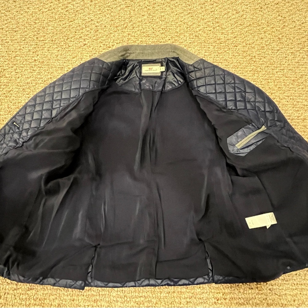 Vineyard Vines Quilted Blazer Jacket – Navy Blue, Size 8 - Picture 4 of 8